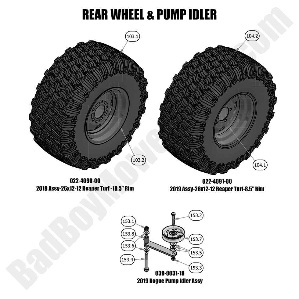 2019 Rogue Rear Wheel & Pump Idler